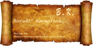 Borsó Karmelina névjegykártya